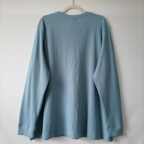 Sail Wind Men's Blue Long Sleeve Long Sleeve Textured Henley T-Shirt Size 2XL - Picture 4 of 7